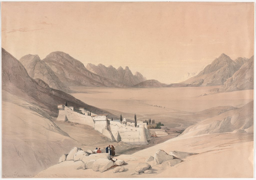 Detail of The Convent of St. Catherine, Mount Sinai, Looking towards the Plain of the Encampment, 1839 by David Roberts