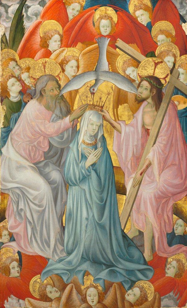 Detail of The Coronation of the Virgin with the Trinity, c. 1400 by Master of Rubielos de Mora