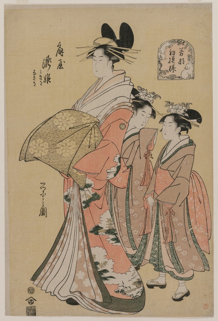 Detail of The Courtesan Takihime and Attendants, 1795 by Ch?bunsai Eishi