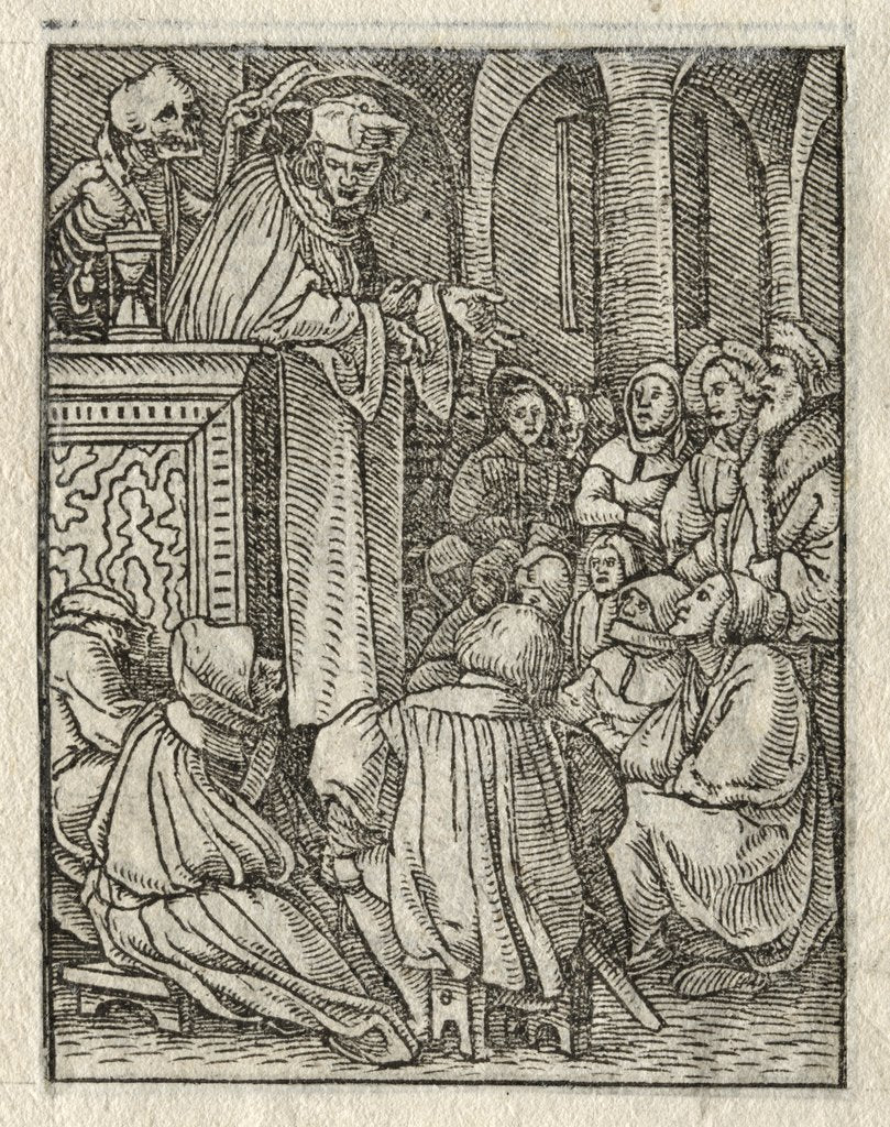 Detail of The Dance of Death: The Preacher; The Priest by Hans Holbein