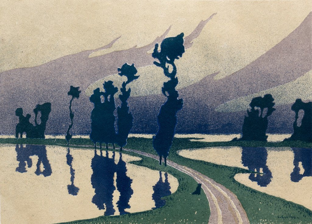 Detail of The Deluge, 1893 by Charles Guilloux; L'Estampe Originale