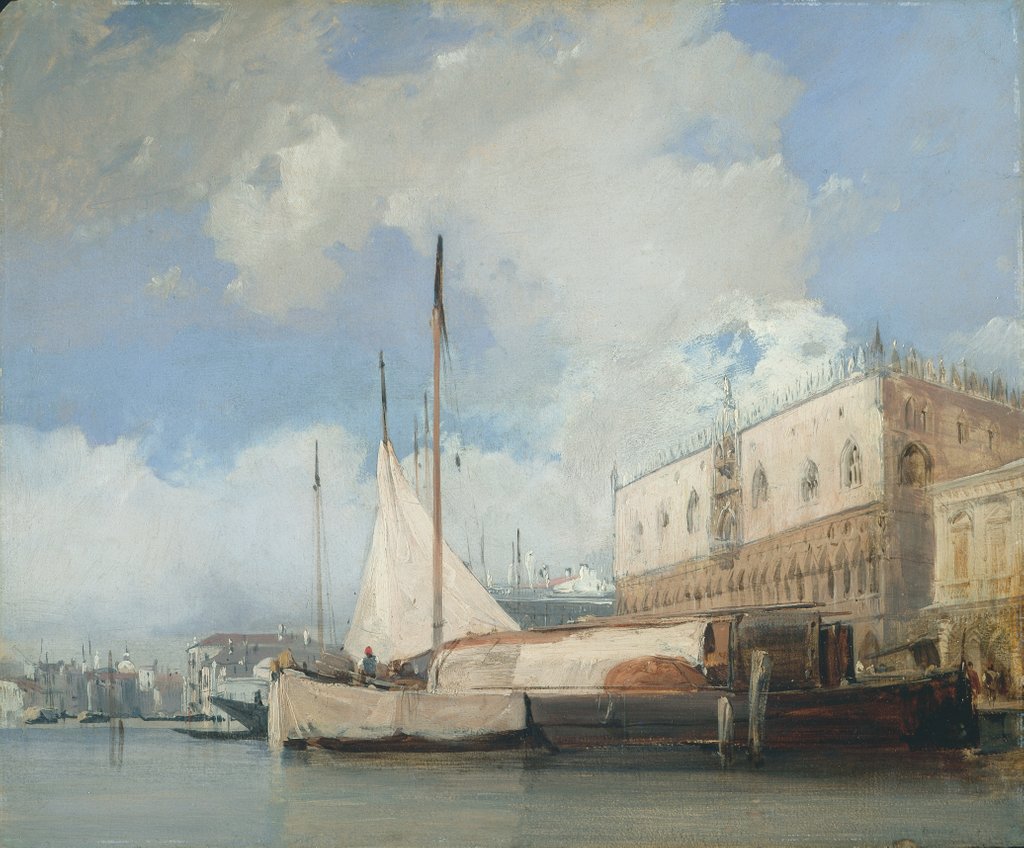 Detail of The Doge's Palace, Venice, 1826 by Richard Parkes Bonington