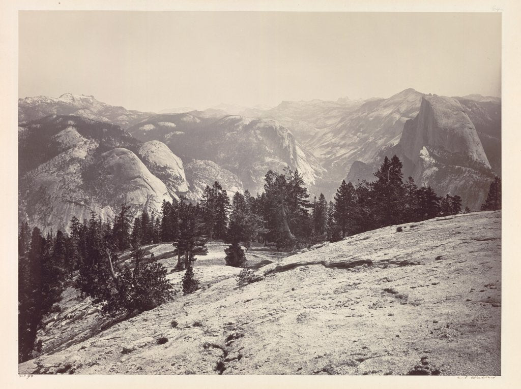 Detail of The Domes, from the Sentinel Domes, Yosemite, c. 1865-1866 by Carleton E. Watkins