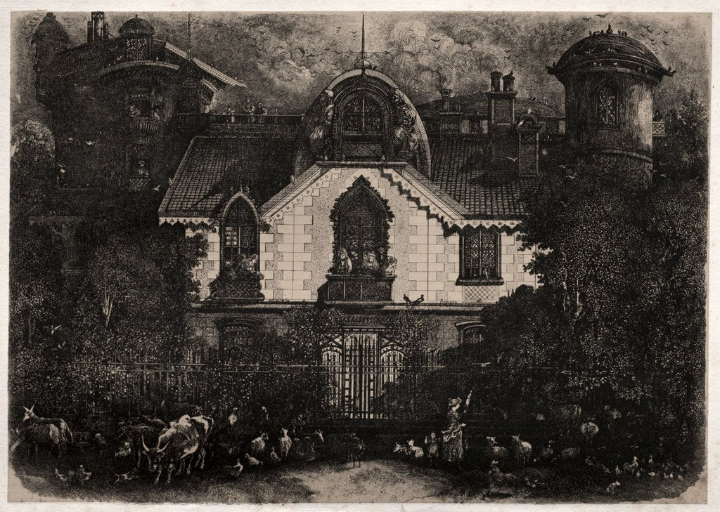 Detail of The Enchanted House, 1871 by Rodolphe Bresdin