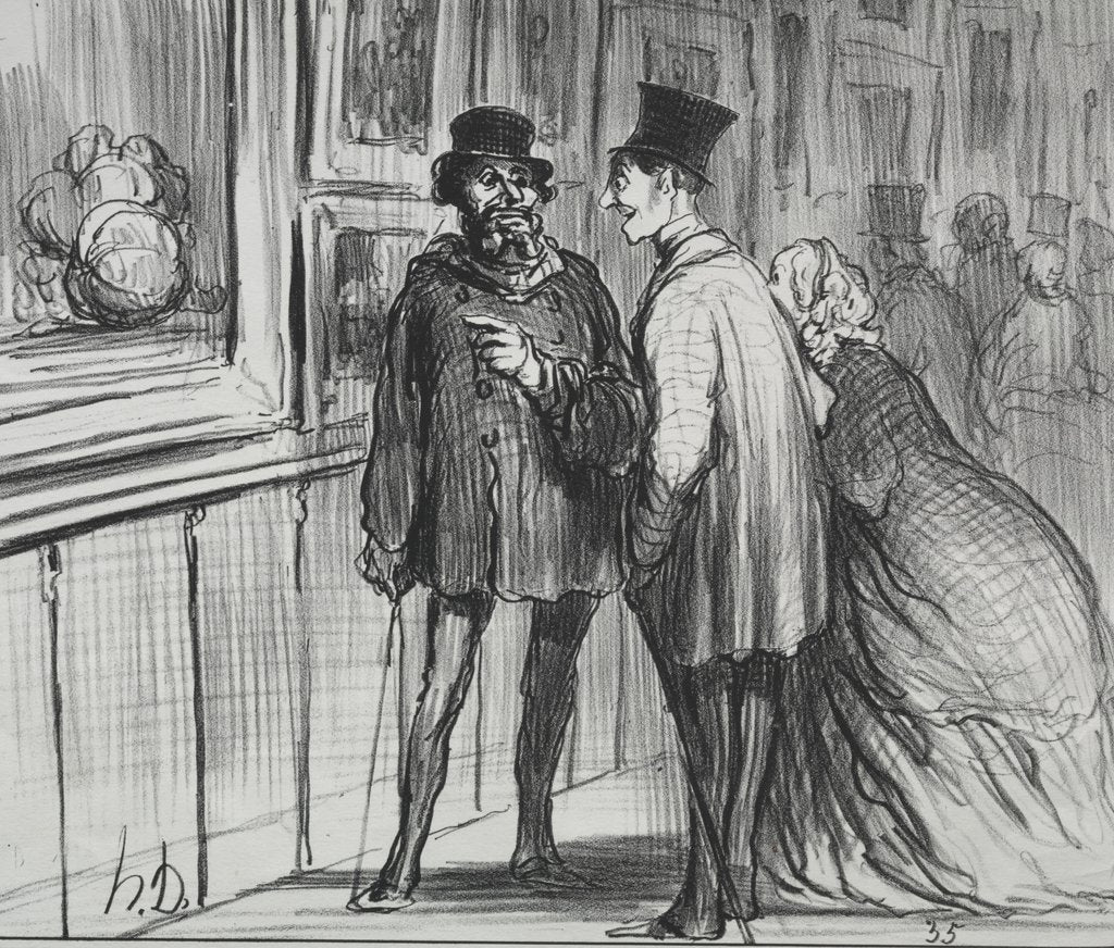 Detail of The Exhibition of 1859: The painter who had a painting refused…, 1859 by Honoré Daumier