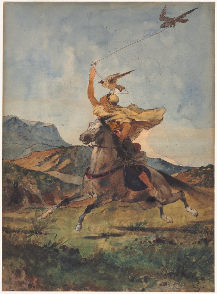 Detail of The Falconer by Eugène Fromentin