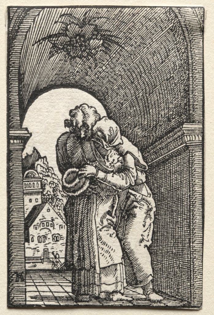 Detail of The Fall and Redemption of Man: The Embrace of Joachim and Anne at the Golden Gate, 1515 by Albrecht Altdorfer