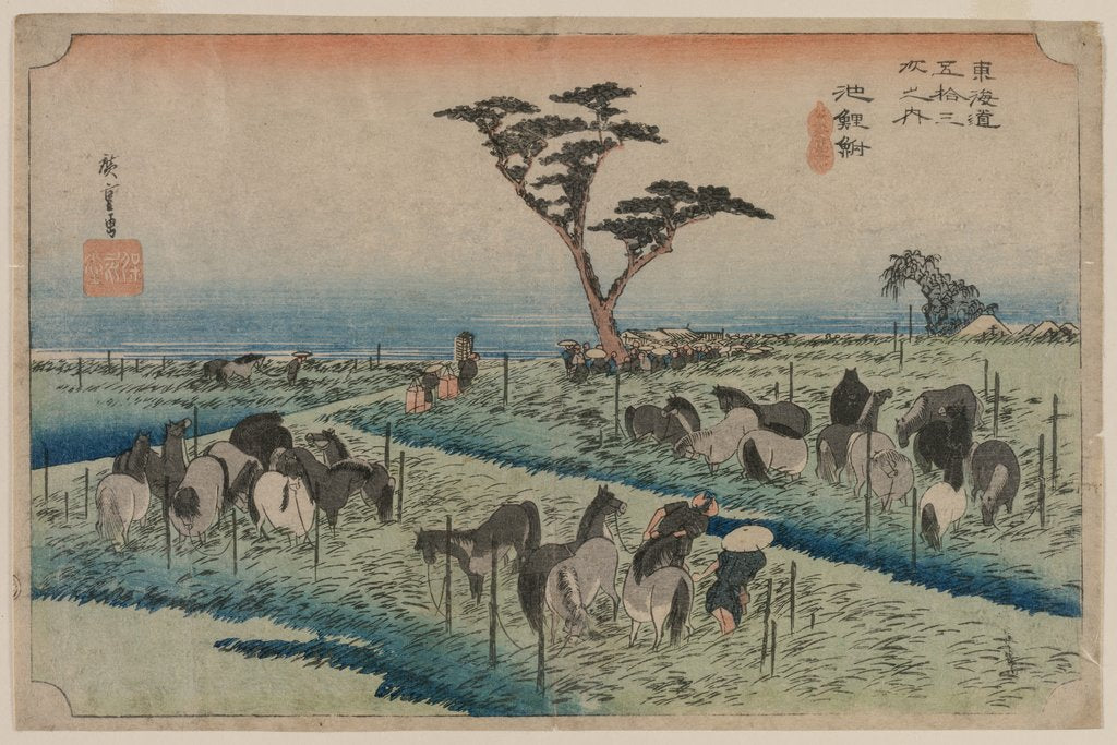 Detail of The Fifty-Three Stations of the Tokaido: Chiryu, 1833-1834 by Ando Hiroshige