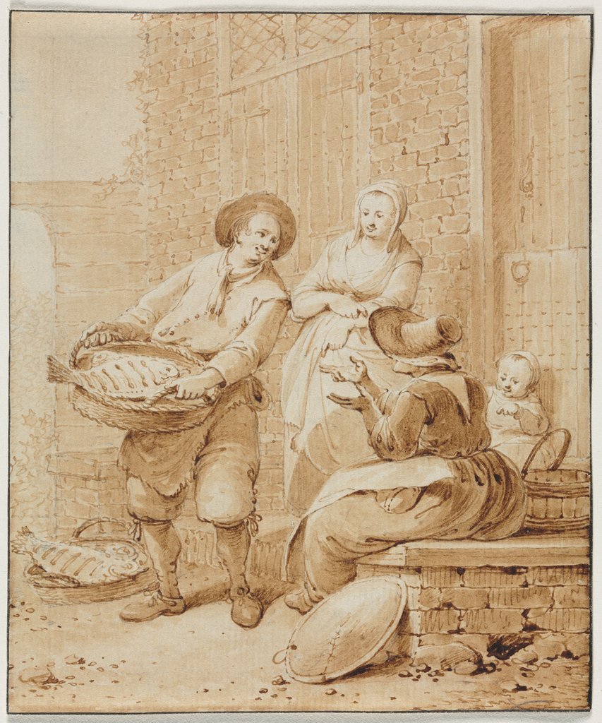 Detail of The Fish Monger, second half 18th century by Hendrik Meijer