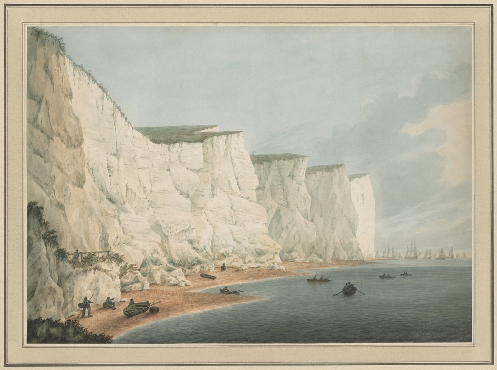 Detail of The Fleet Off the Coast, Beachy Head, c. 1790-1805 by Samuel Atkins