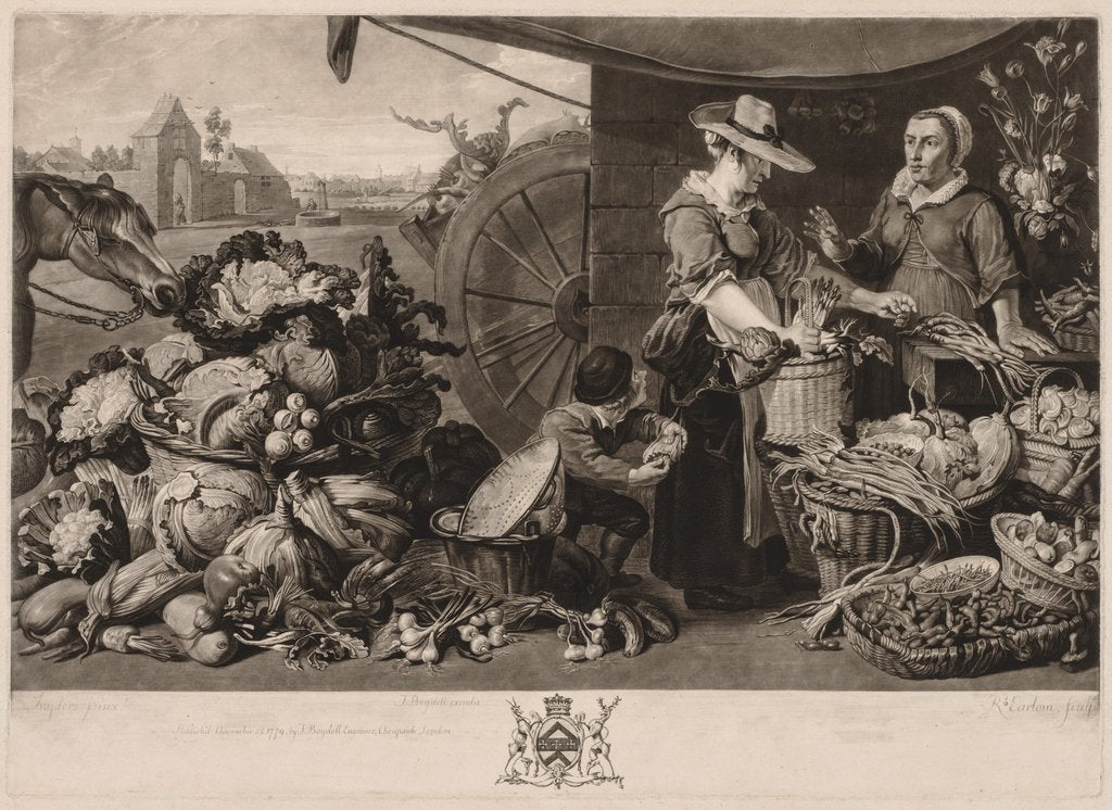 Detail of The Four Markets: The Vegetable Market, 1779 by Richard Earlom