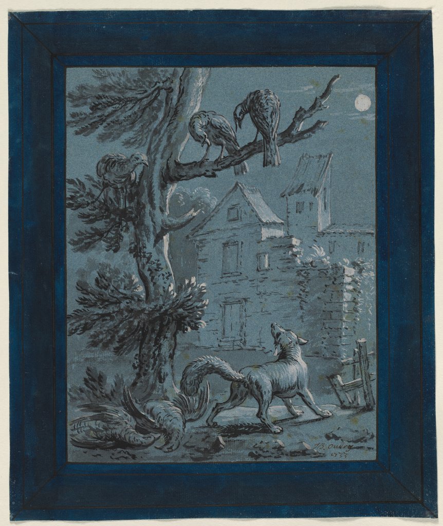 Detail of The Fox and the Turkey Hens: Illustration for the Fables of La Fontaine, 1733 by Jean-Baptiste Oudry