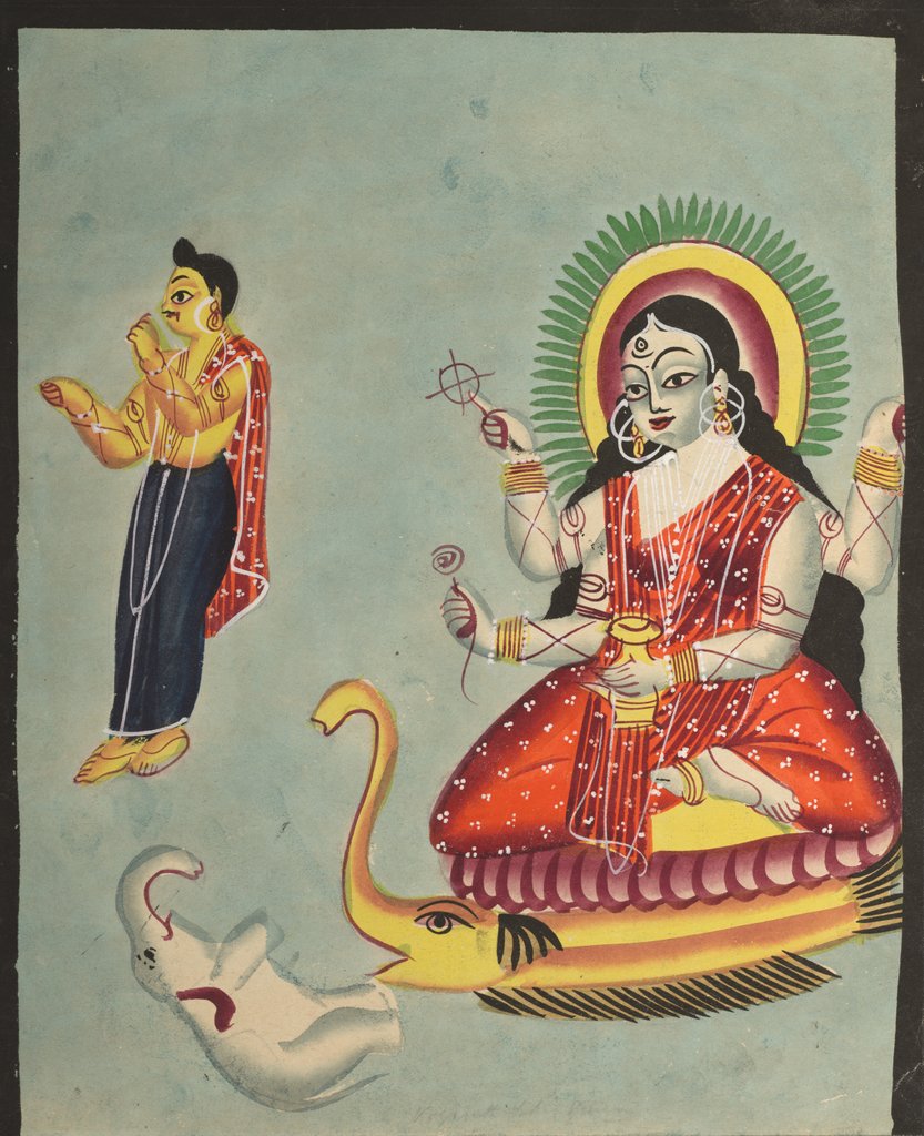 Detail of The Goddess Ganga, 1800s by Unknown
