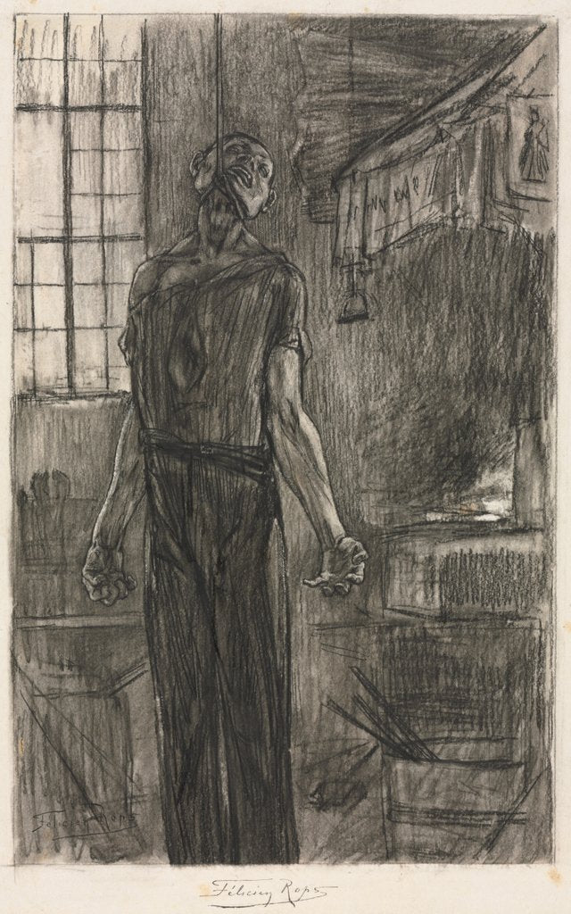 Detail of The Hanged Man in the Forge, c. 1880 by Félicien Rops