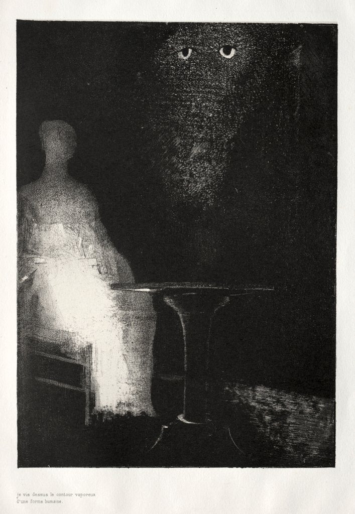 Detail of The Haunted House: I Continued to Gaze on the Chair, and Fancied I Saw on it a Pale Blue…, 1896 by Odilon Redon; Auguste Clot