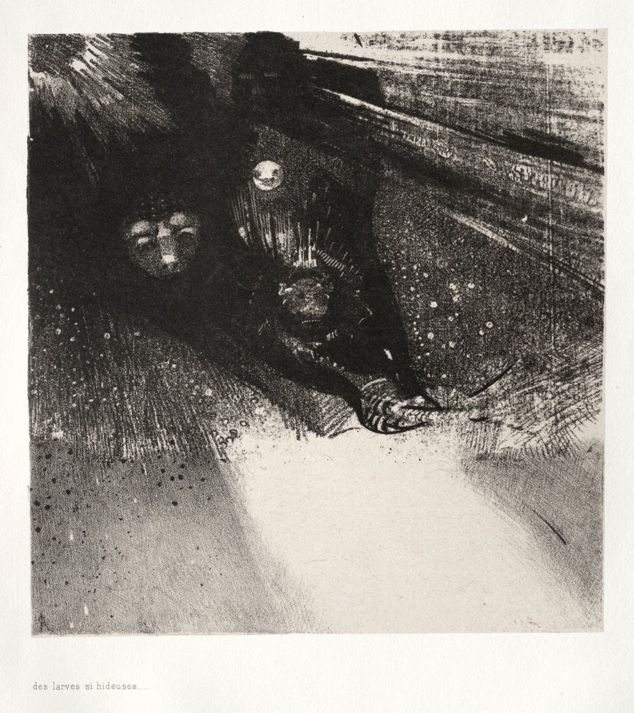 Detail of The Haunted House: Larvae So Bloodless and So Hideous, 1896 by Auguste Clot; Odilon Redon