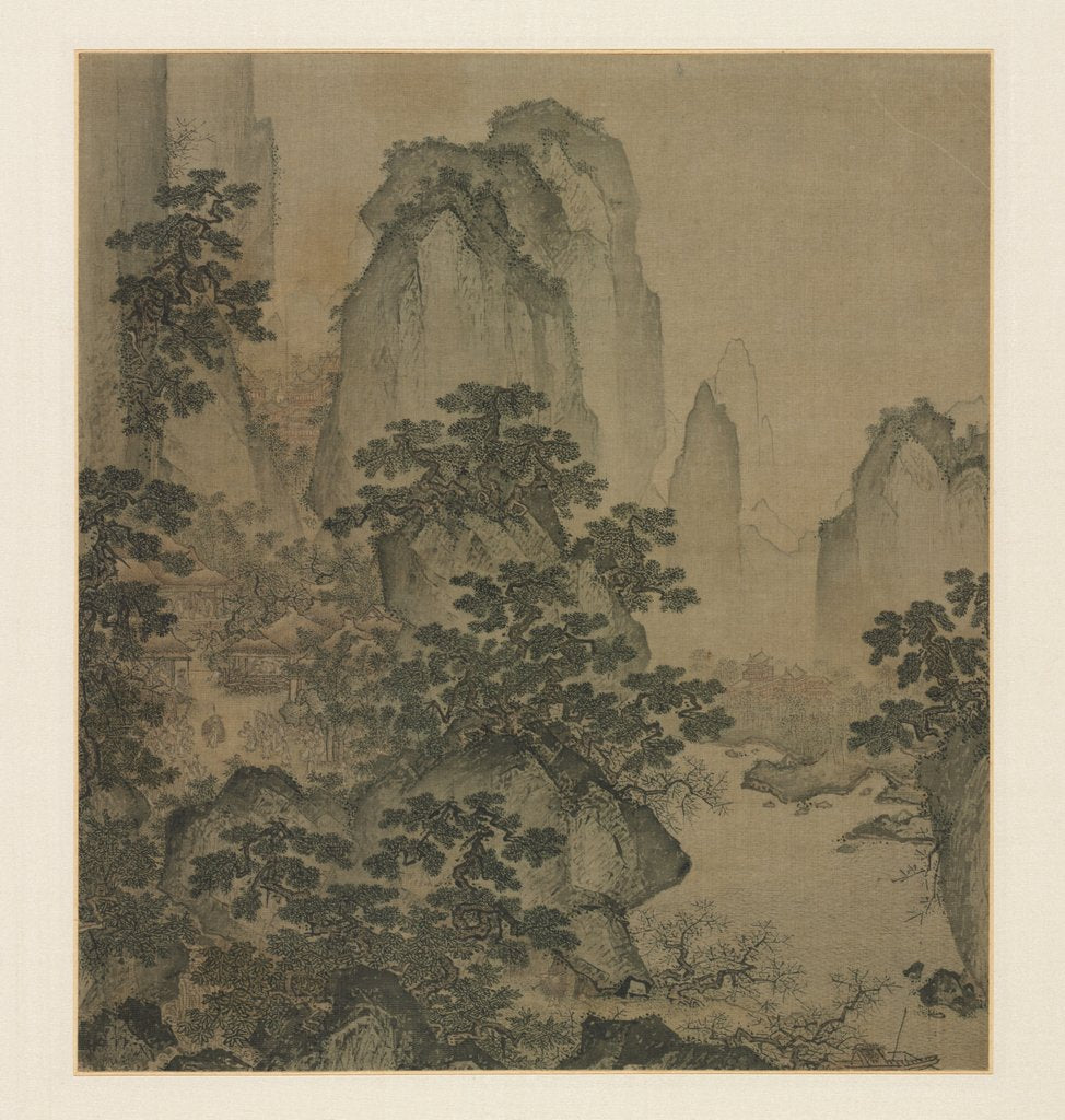 Detail of The Haven of the Peach-Blossom Spring, mid-1400s by Shi Rui (attributed to)