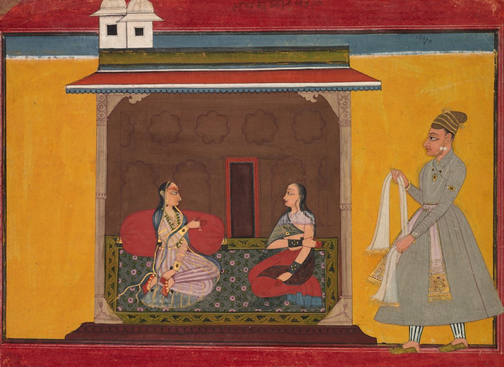 Detail of The Heroine Who is Faithfully Loved: Leaf from a Rasamanjari, c. 1710 by Unknown