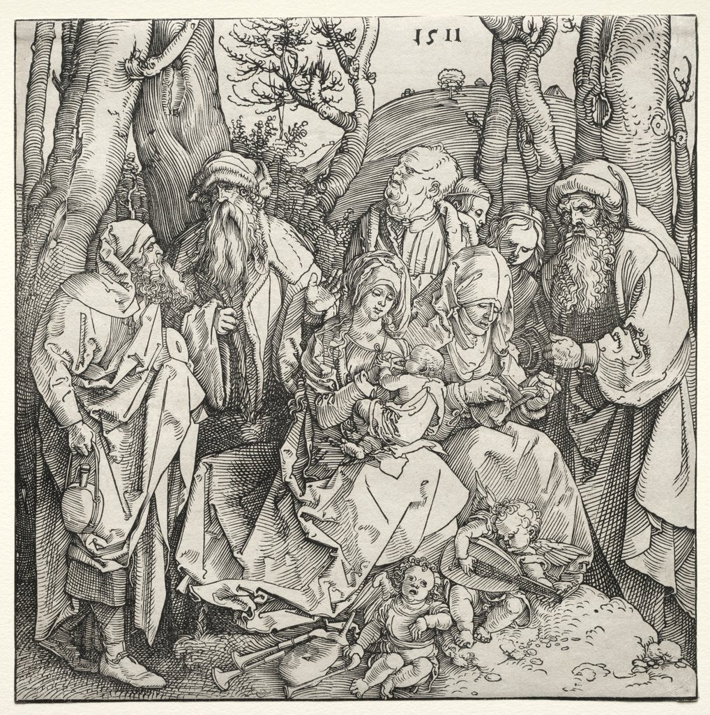 Detail of The Holy Family with Two Musician Angels, 1511 by Albrecht Dürer