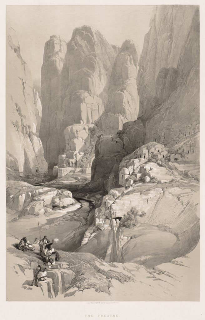 Detail of The Holy Land, Syria, Idumea, Arabia, Egypt & Nubia: Entrance to Petra, 1842 by Louis Haghe