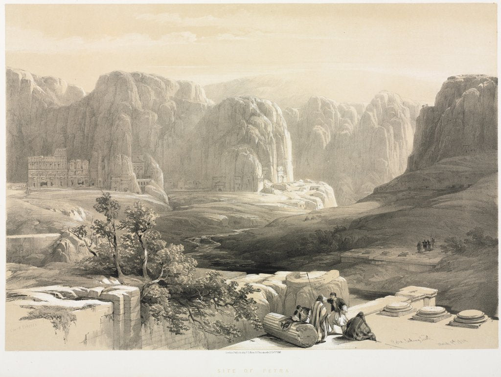 Detail of The Holy Land, Syria, Idumea, Arabia, Egypt & Nubia: Petra, Looking South, 1842 by Louis Haghe