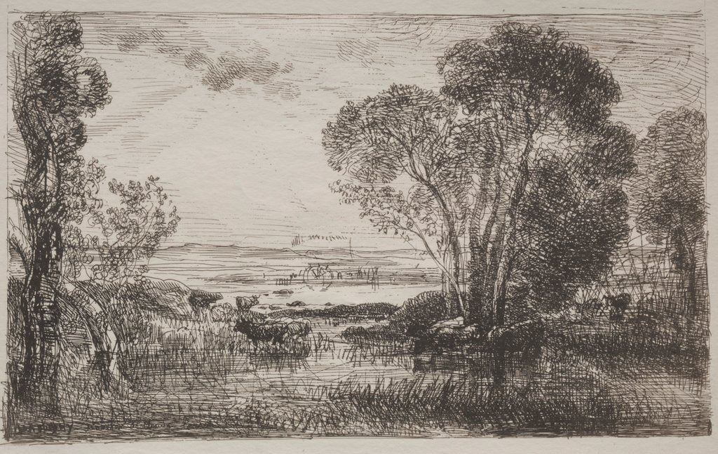 Detail of The Hydraulic Machine, original impression 1862, printed in 1921 by Charles François Daubigny