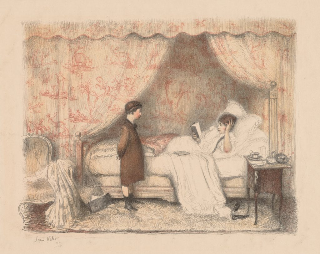 Detail of The Lesson by Jean Veber
