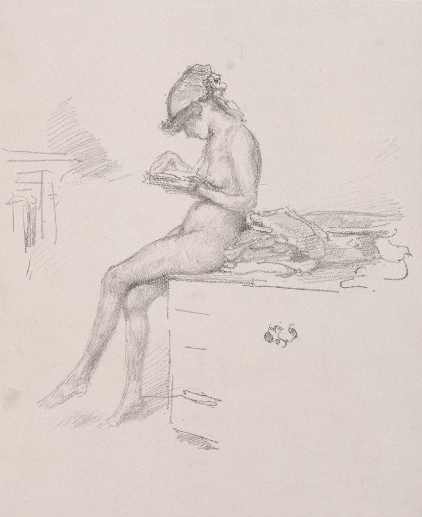 Detail of The Little Nude Model Reading, 1890 by James McNeill Whistler