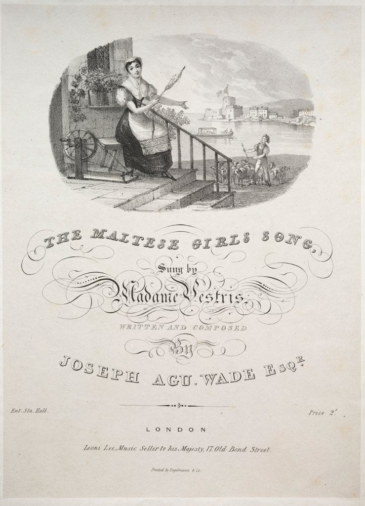 Detail of The Maltese Girls Song, 1800s by Unknown
