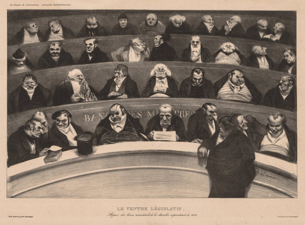 Detail of The Monthly Association: The Legislative Belly, 1834 by Honoré Daumier; Aubert