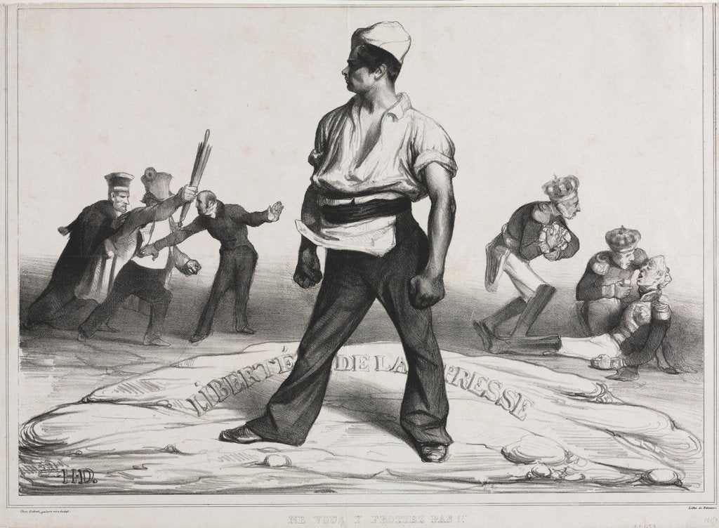 Detail of The Monthly Association: Do not meddle with it!, 1834 by Honoré Daumier; Aubert