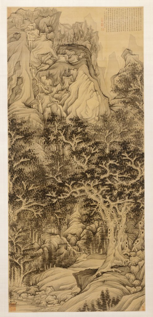 Detail of The Mountain of Five Cataracts, 1650 by Chen Hongshou