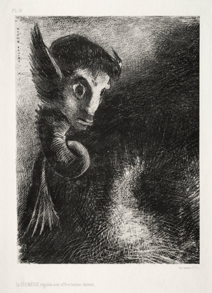 Detail of The Night: The Chimera Gazed at All Things with Fear, 1886 by Odilon Redon