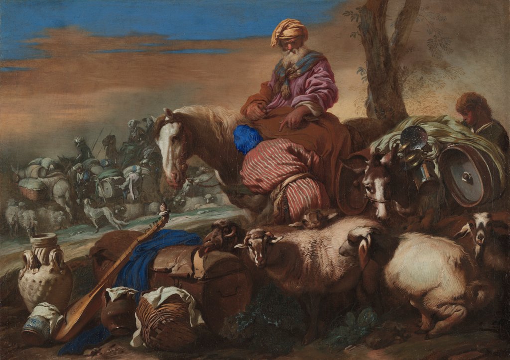 Detail of The Oath of Abraham?s Servant, c. 1650-1659 by Giovanni Benedetto Castiglione
