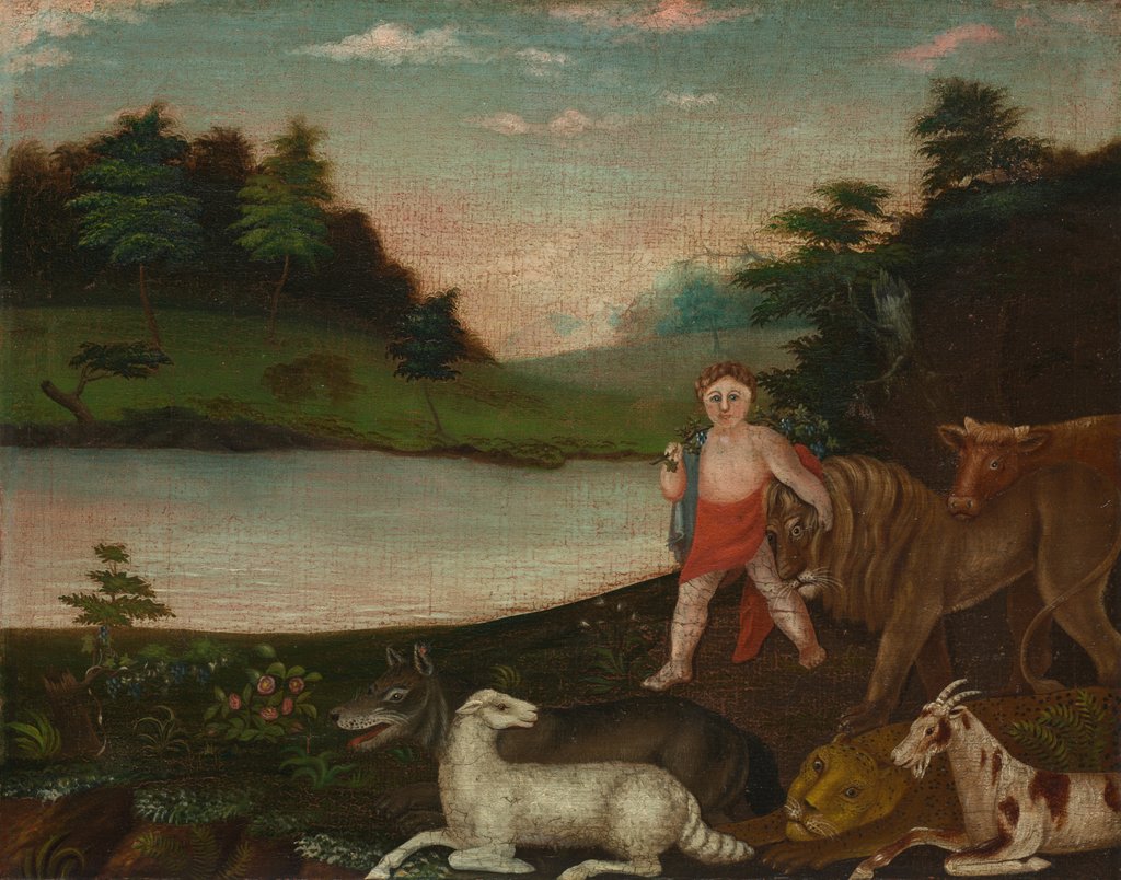 Detail of The Peaceable Kingdom, c. 1816-1818 by Edward Hicks