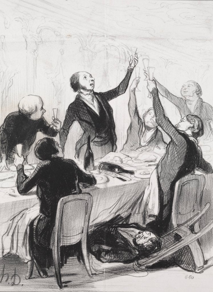 Detail of The Philanthropists of the Day, plate 8: A 43d Toast…to the Temperance Society, 1844 by Honoré Daumier