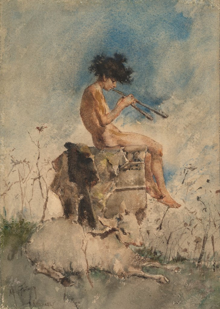 Detail of The Pipes of Pan, 1865 by Mariano Fortuny y Carbó
