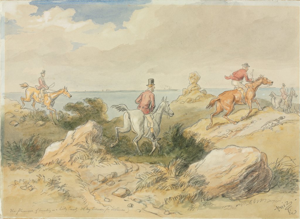 Detail of The Pleasures of Hunting by Hablot Knight Browne