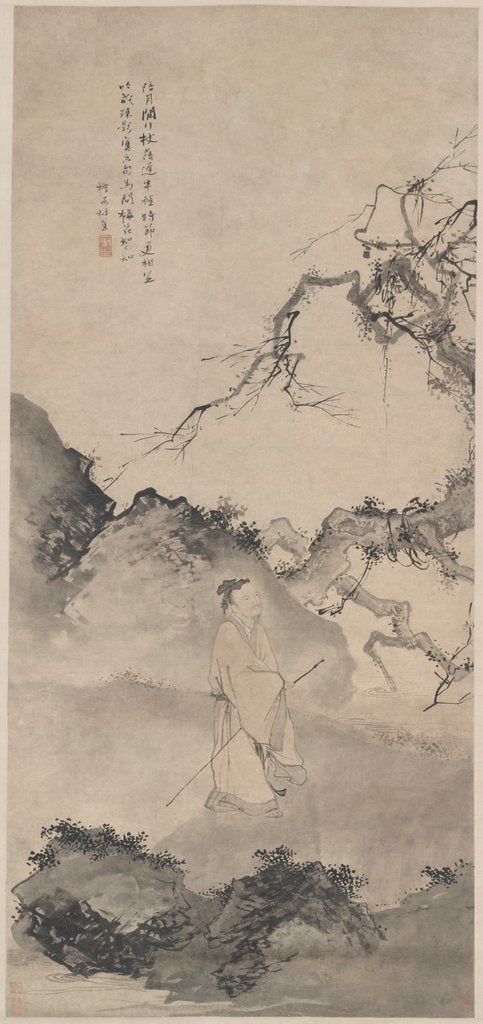 Detail of The Poet Lin Bu Wandering in the Moonlight, late 1400s by Du Jin