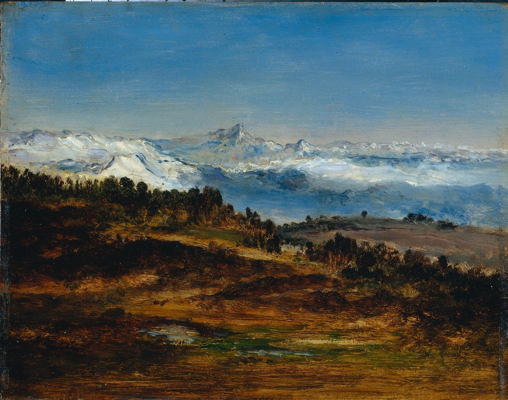 Detail of The Pyrenees, the Peak of the Midi de Bigorre, 1871-1872 by Narcisse Diaz de la Peña
