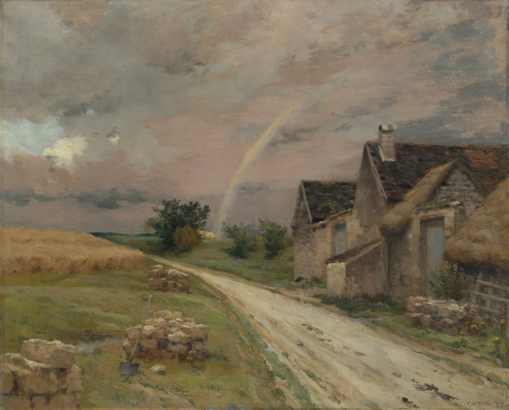 Detail of The Rainbow, Achères la Forêt, 1883 by Jean-Charles Cazin