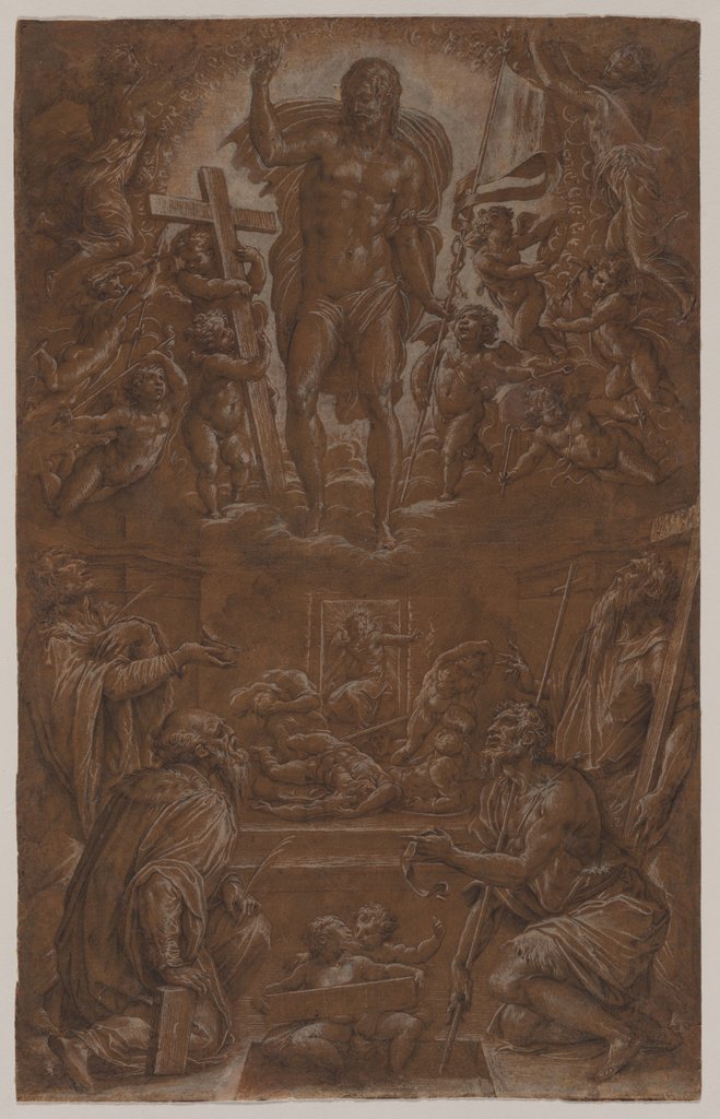 Detail of The Risen Christ Adored by Saints and Angels, 1566-1568 by Giorgio Vasari