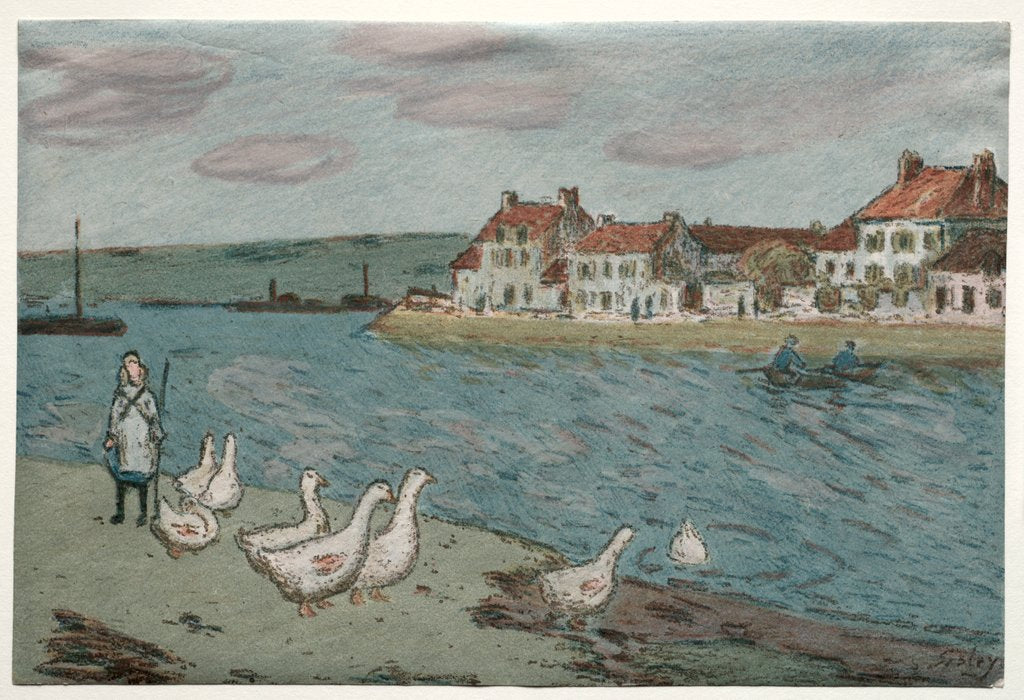 Detail of The River Bank or Geese, 1897 by Alfred Sisley