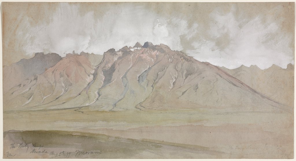 Detail of The Ruby Range, Nevada, 1879 by Thomas Moran