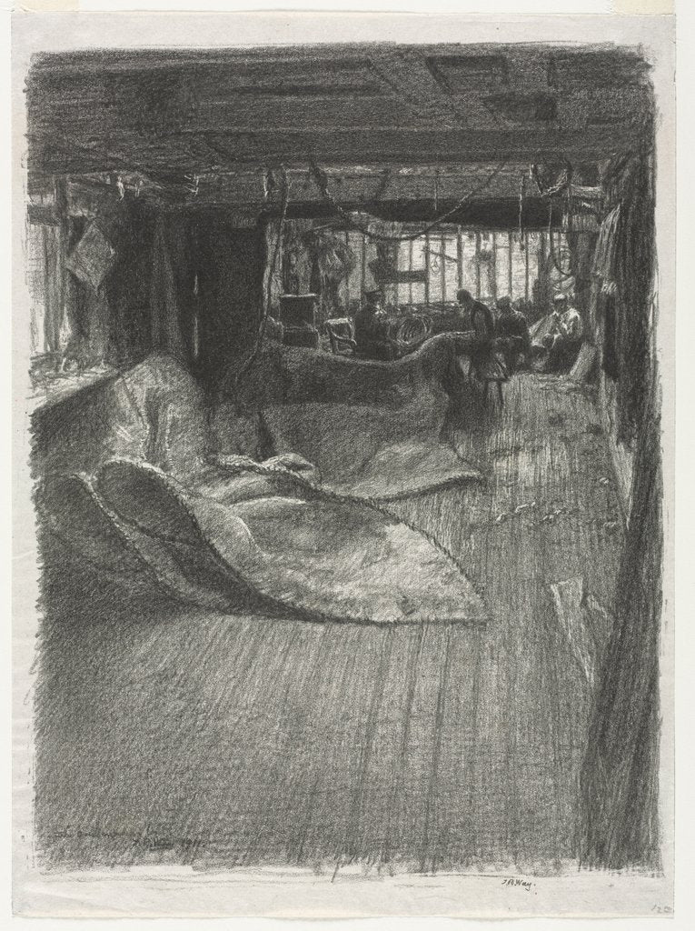 Detail of The Sailmaker's Loft, 1911 by Thomas Robert Way