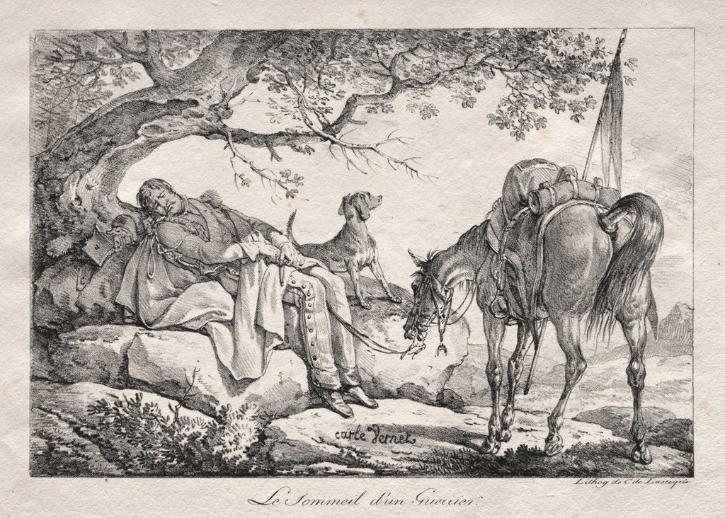 Detail of The Sleeping Soldier by Carle Vernet