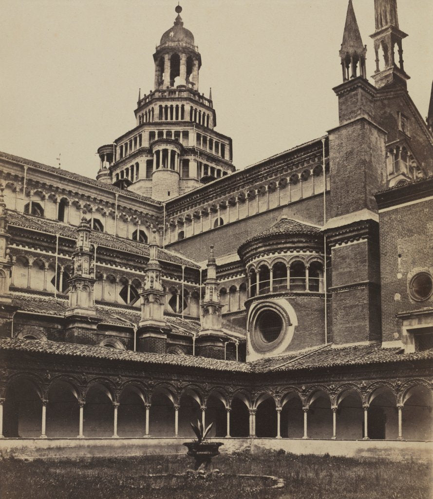 Detail of The Small Cloister of the Monastery at Pavia, c. 1860s by Maurizio Lotze (attributed to)