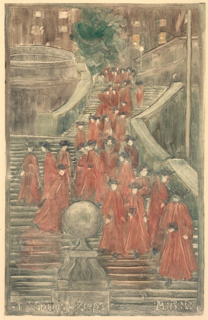 Detail of The Spanish Steps, 1898-1899 by Maurice Prendergast