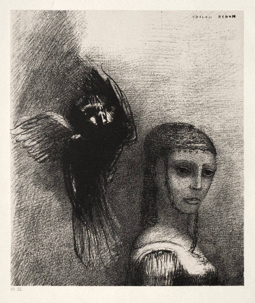 Detail of The Temptation of Saint Anthony: And a Large Bird, Descending from the Sky…, 1888 by Odilon Redon; Becquet; Edmond Deman