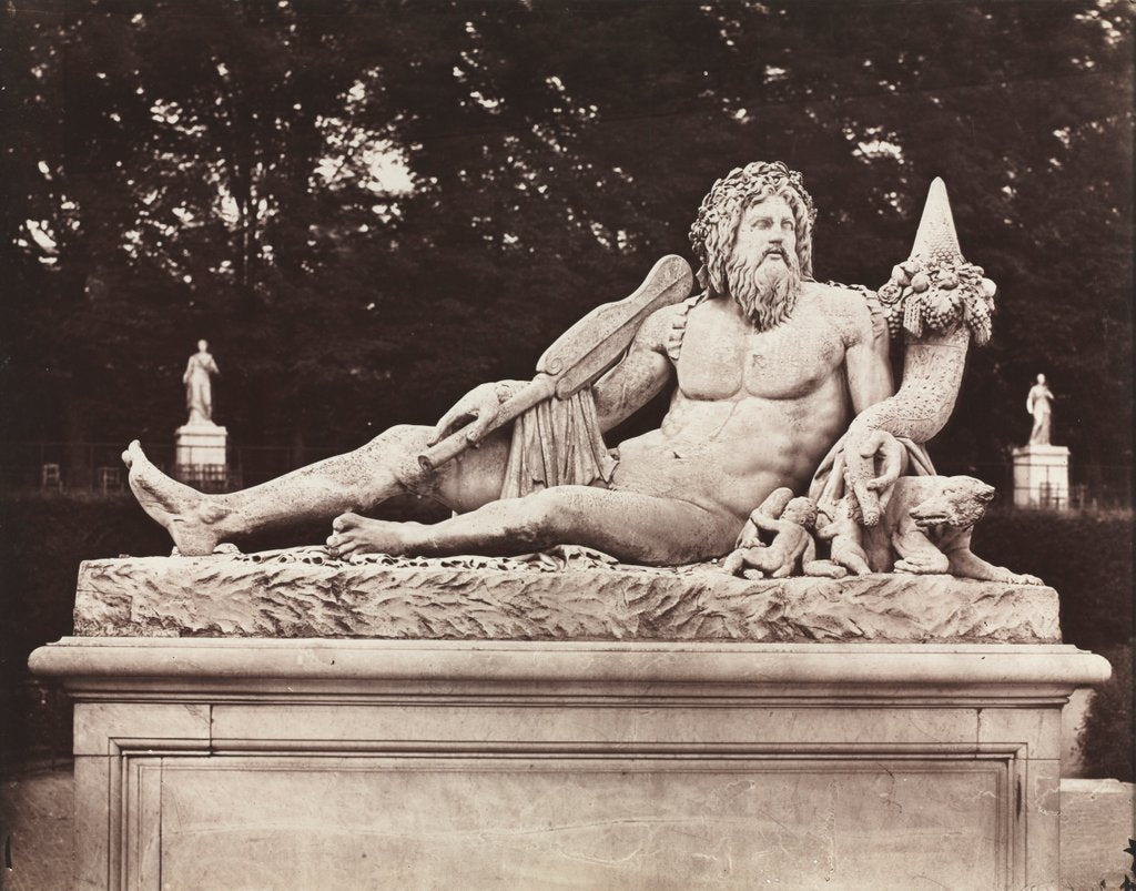 Detail of The Tiber, Tuileries Garden, Paris, 1859 by Charles Nègre
